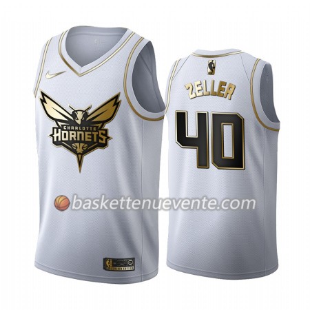 Maillot Basket Charlotte Hornets Cody Zeller 40 2019-20 Nike Blanc Golden Edition Swingman - Homme